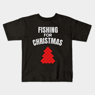 fishing for Christmas tree design Kids T-Shirt